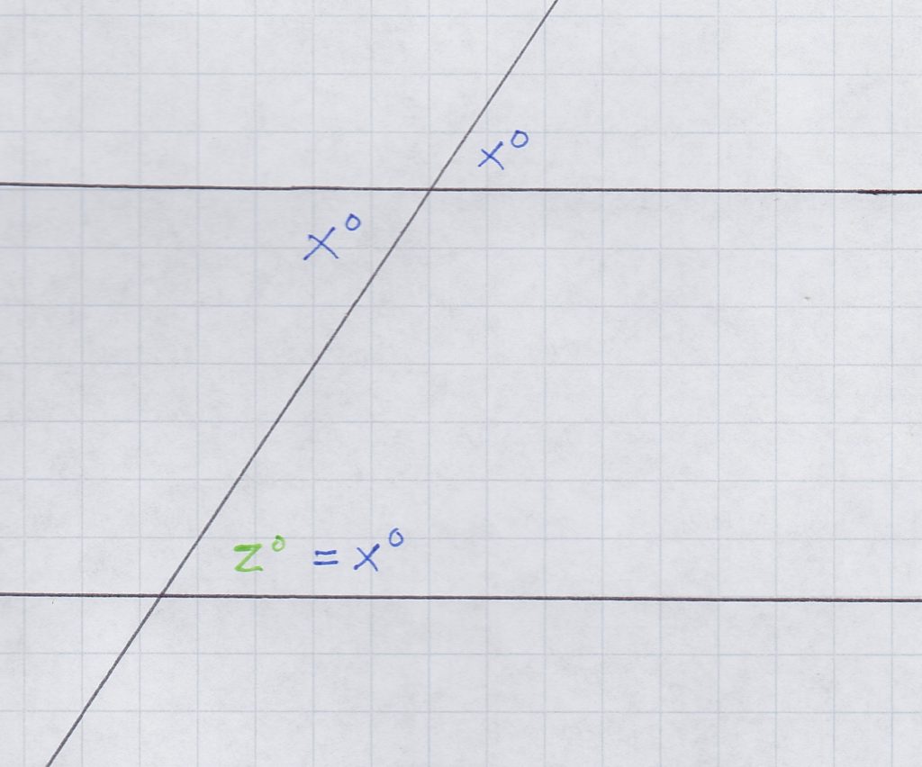 In this transversal, vertical angles and corresponding angles are congruent.